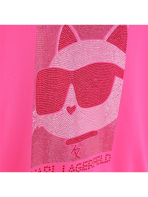 Felpa con strass KARL LAGERFELD | Z15547ROSA